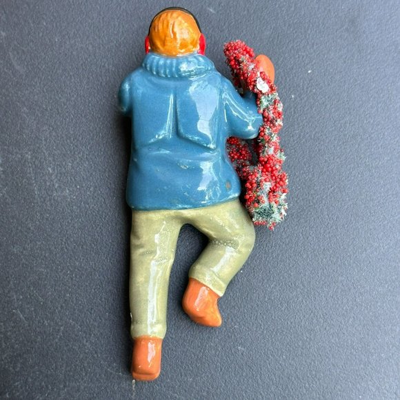 Dept 56 - Man on Ladder Hanging Garland - Loose Figurine - Snow Village - 1988 - Picture 3 of 6